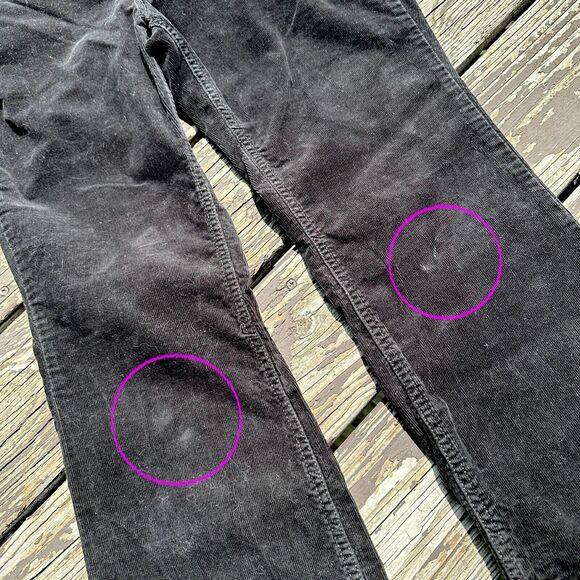 Y2K No Boundaries Jeans 36" Black Corduroy Flares Mid Rise NoBo Bedazzled Grunge - Picture 7 of 10